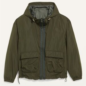 Old Navy Go-H2O Water Resistant Green Utility Jacket- Size L